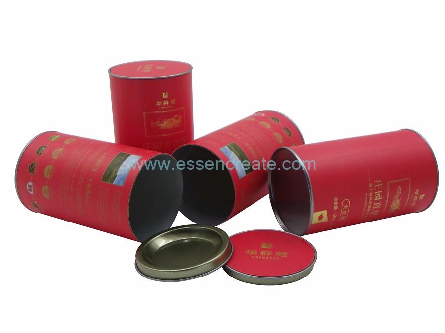 Tea Packaging Cans with Paper Cardboard Insert Tin