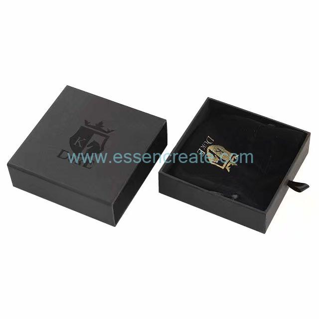 Black Sliding Drawer Gift Box for Bracelets Packaging 
