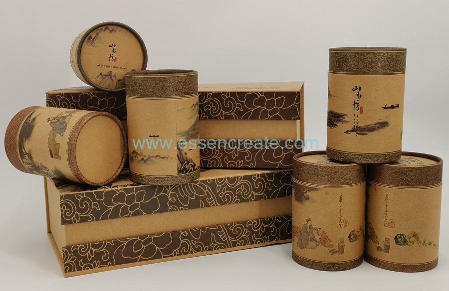 Tea Box with Cylinder Cans