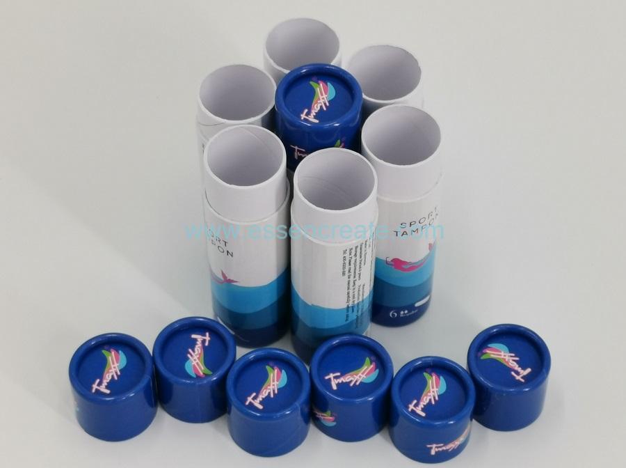 White Card Sport Tampon Packaging Cylinder Tube Box 