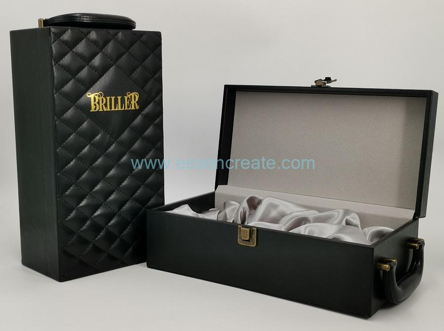 Wine Leather Packing Box with Satin