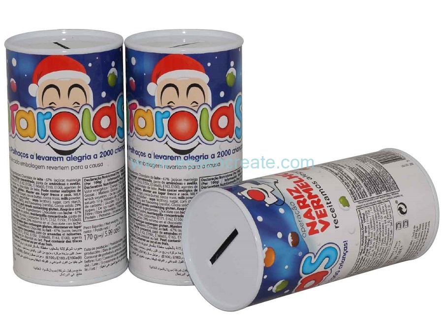 Cylinder Cardboard Packaging Paper Tube with Coin Slot 