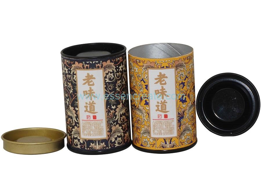 Small Tea Packaging Paper Tube with Tin Cover