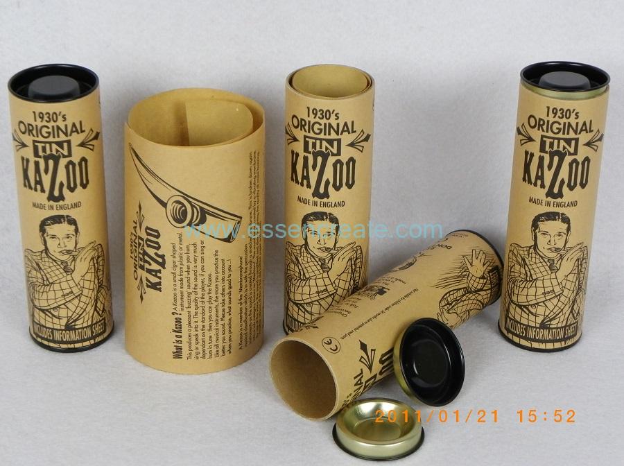 Whistle Flute Packaging Kraft Tube with Cardboard Box