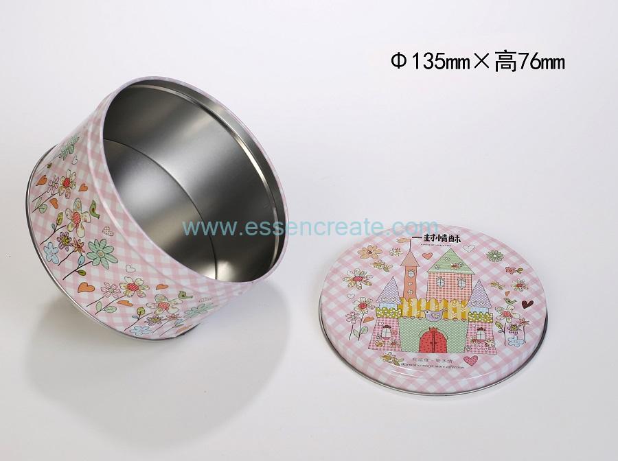 Round Metal Tin Christmas Candy Chocolate Packaging Gift Box