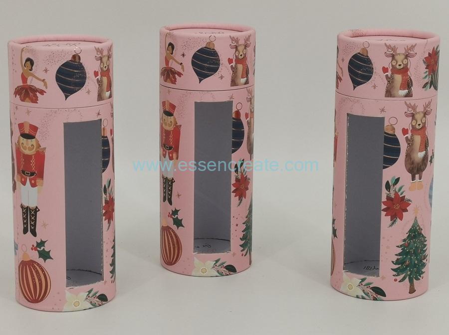 Zylinderförmige Kerzenverpackungsröhre aus Papierkarton mit Fenster Zylinderförmige Kerzenverpackungsröhre aus Papierkarton mit Fenster