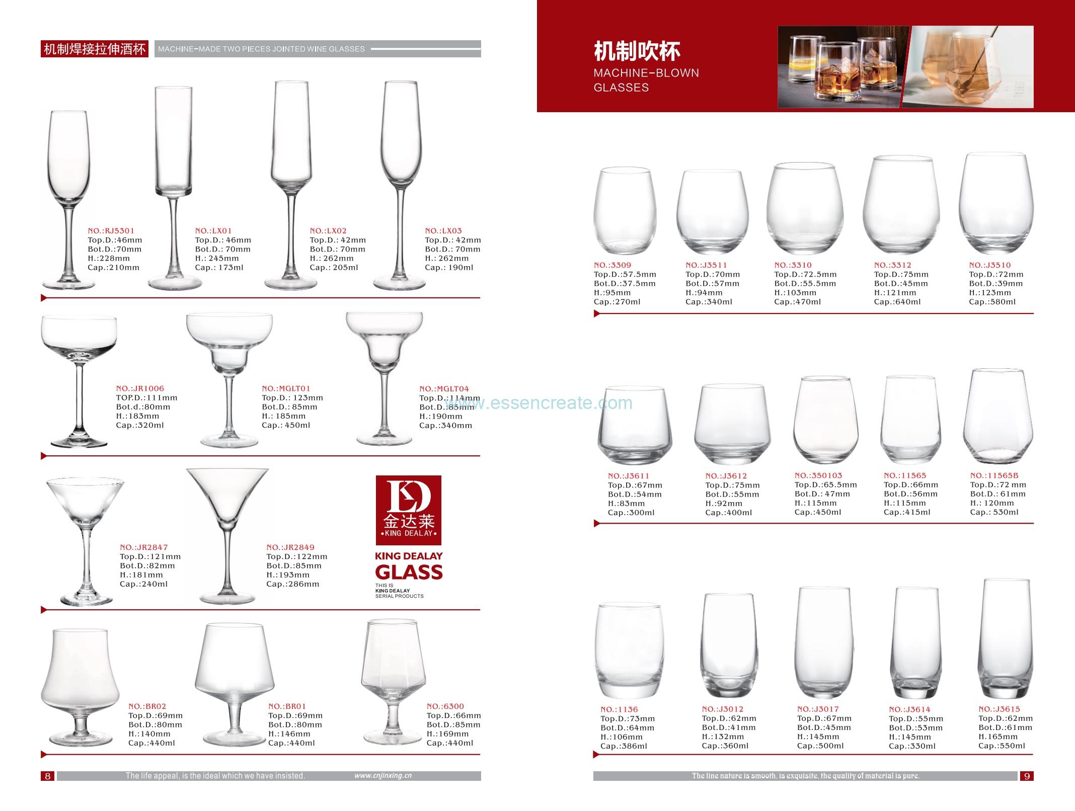Crystal Standing Glassware Cups 