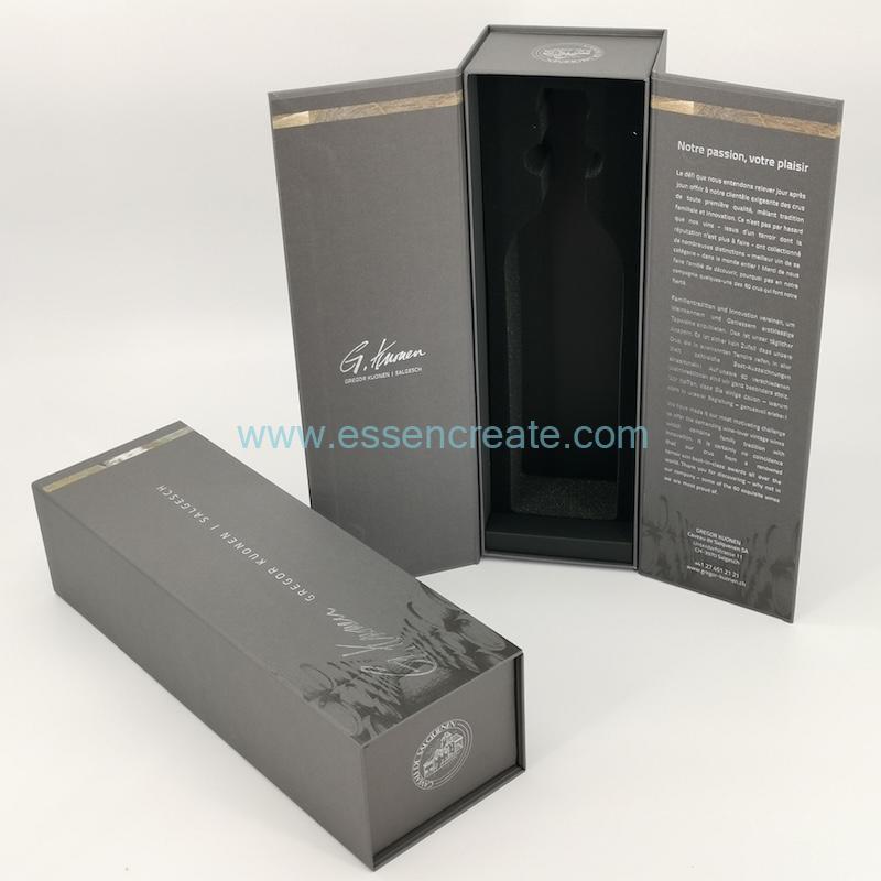 Luxury Custom Paper Cardboard Champagne Whisky Alcohol Wine Packaging Box 