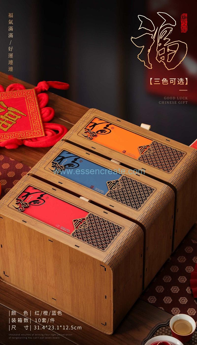 Exquisite hollow-carved wooden box tea packaging