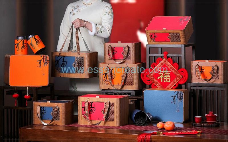 Exquisite hollow-carved wooden box tea packaging