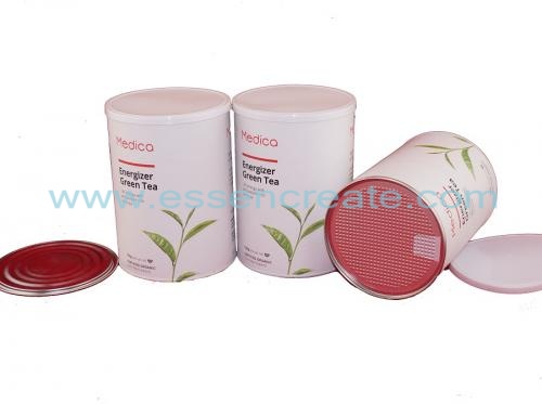 Tube Green Tea Composite Paper  Canister