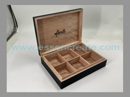 Wooden Tea Gift Display Box with Six Grids