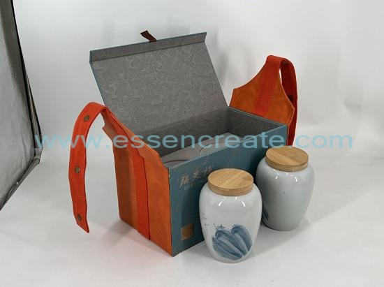 Tee-Geschenkbox mit Ledergriff