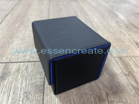 Schwarzes Leder, individuell geformte und farbige Clamshell-Geschenkbox